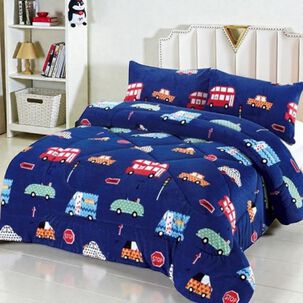 Plumon De Invierno Plush Liso Con Chiporro De 1.5 Plazas + 1 Funda Para Almohada Cip1.5p-29