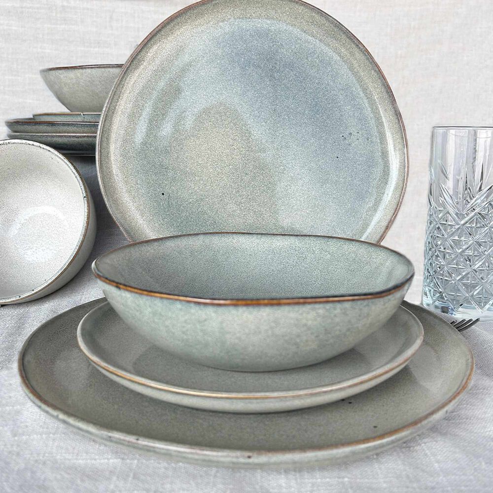 Set 6 Platos Redondo Ceramica 21 Cm Gris Linea Laos image number 2.0