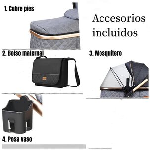 Coche Travel System Con Accesorios Lubabycas X1 Negro Coche Travel System Con Accesorios Lubabycas X1 Negro