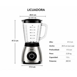 Licuadora 3 En 1 Vaso Vidrio Molinillo Y Acero 1000w