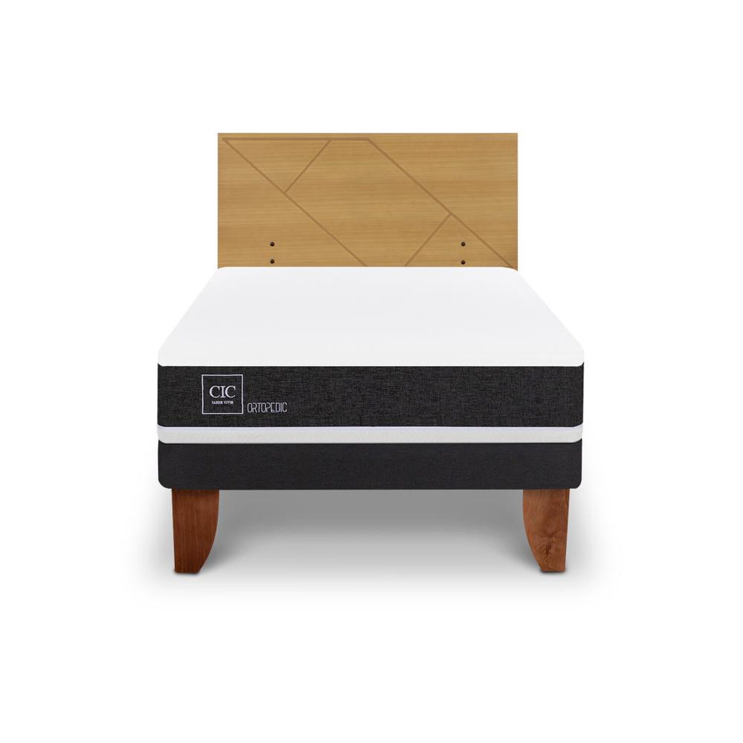Cama Europea Cic Ortopedic / 1.5 Plazas / Base Normal + Respaldo image number 0.0