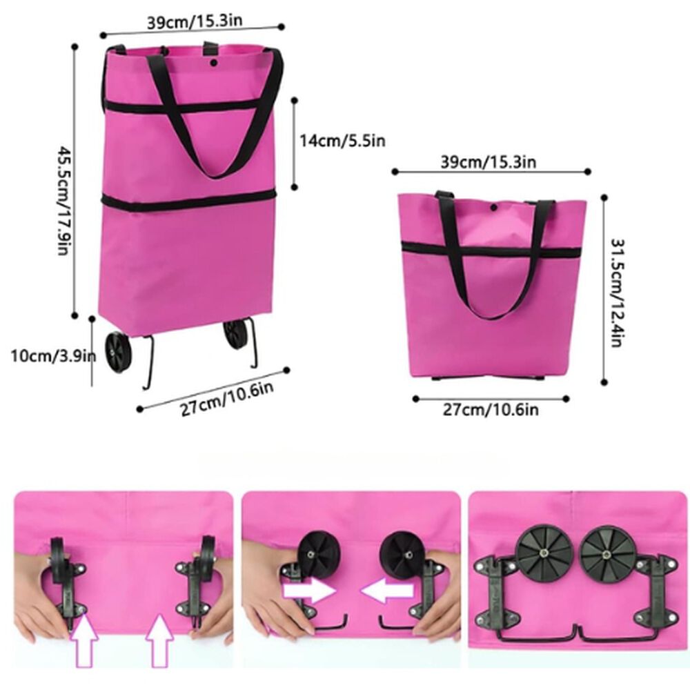 Carrito De Compras Bolsa Con Ruedas Multiusos Plegable image number 4.0