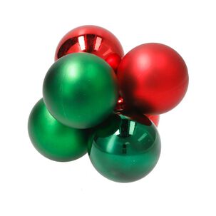 Esferas De Navidad Casaideal Tubo Verde y Rojas 6 Piezas