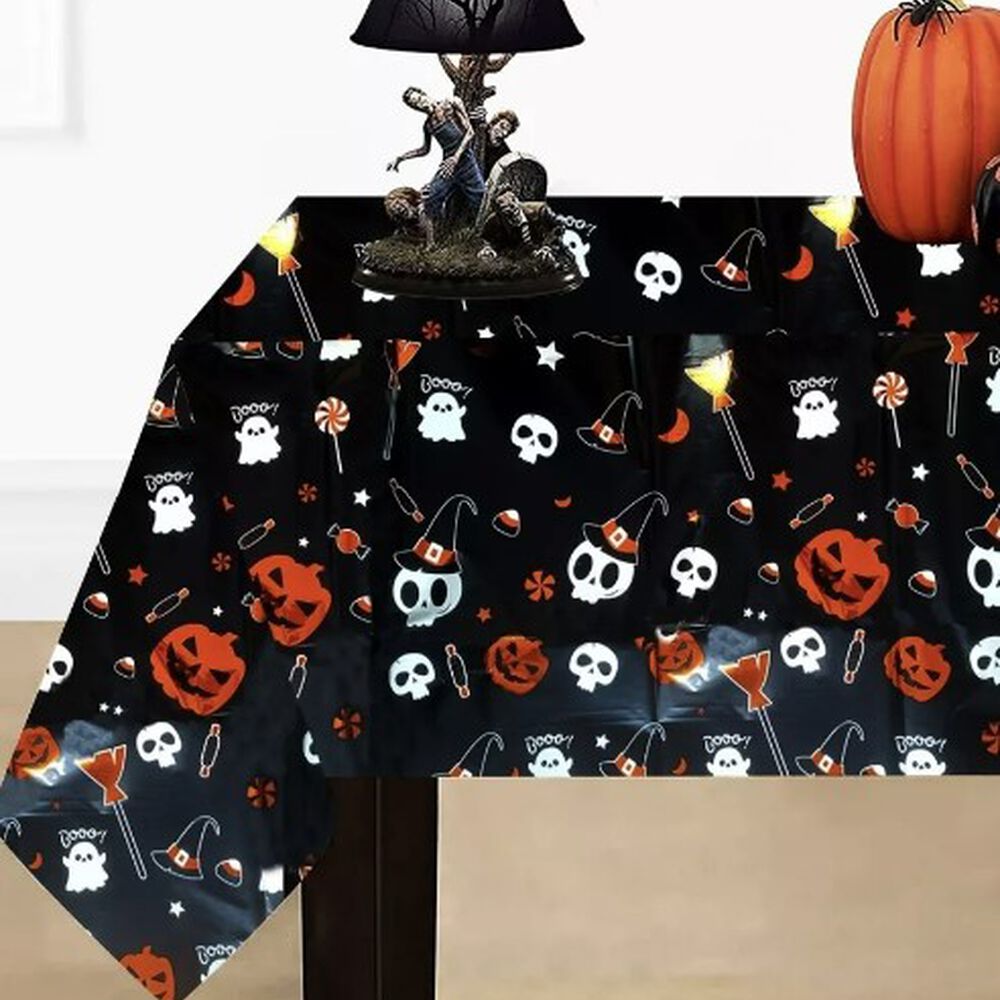 Mantel De Halloween Decoración Rectangular 140x180 Cm. Fantasmas image number 2.0