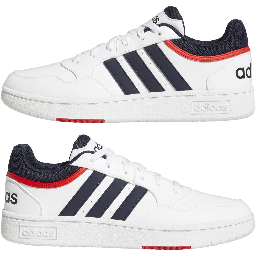 Zapatilla Urbana Hombre Adidas Hoops 3.0 Blanco image number 7.0