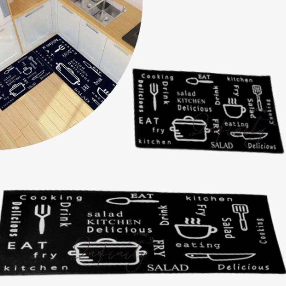 Alfombra Cocina Piso Entrada Antideslizante Negro image number 0.0