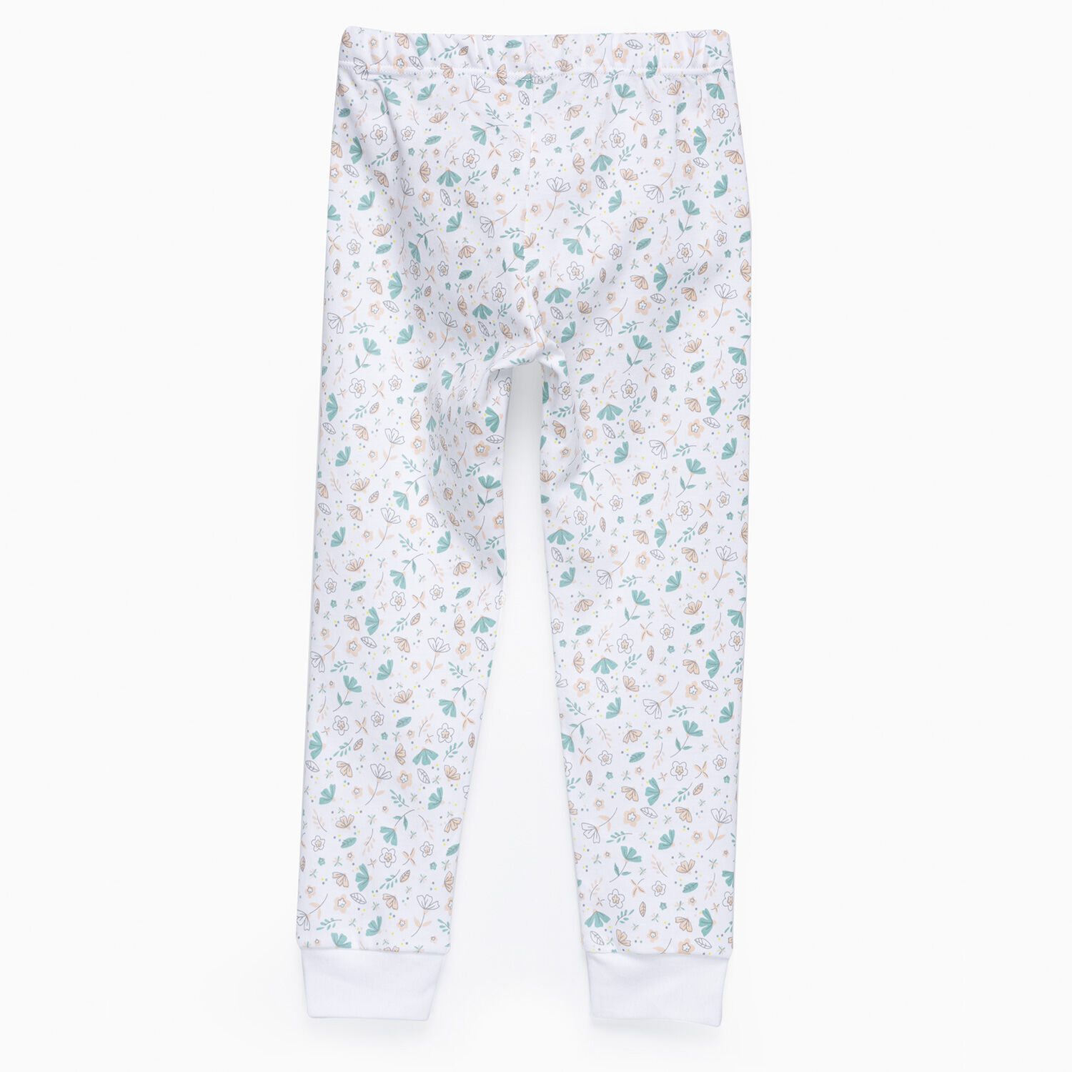 Pijama Blanco Hojas Colores Algod&oacute;n Peruano image number 6.0