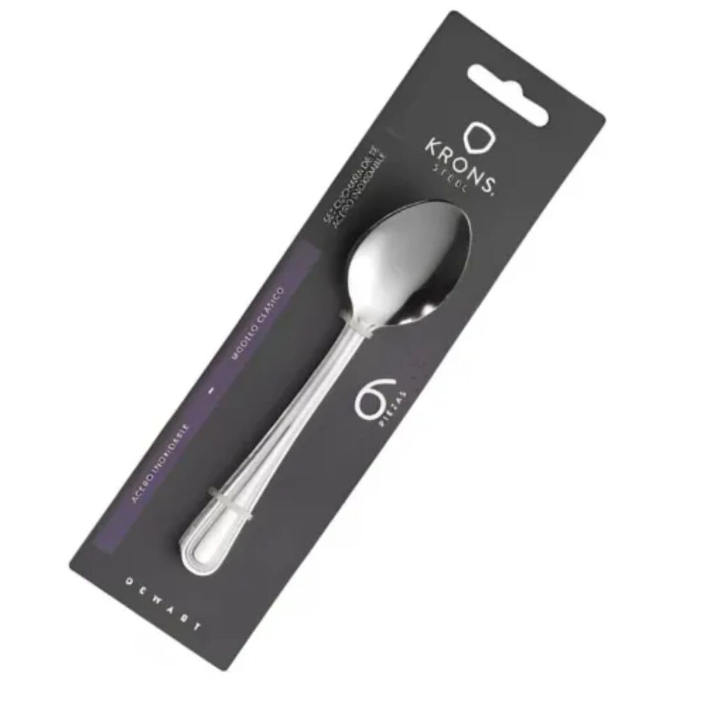 Set 6 Cucharas Krons Sopa Perlados Newcastle Blister Plateado image number 2.0