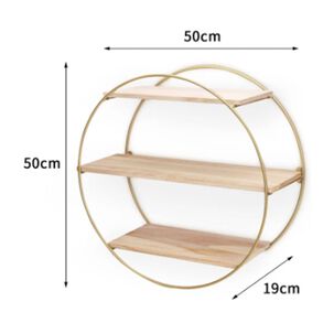 Estante Flotante De Pared Redondo Con 3 Repisas