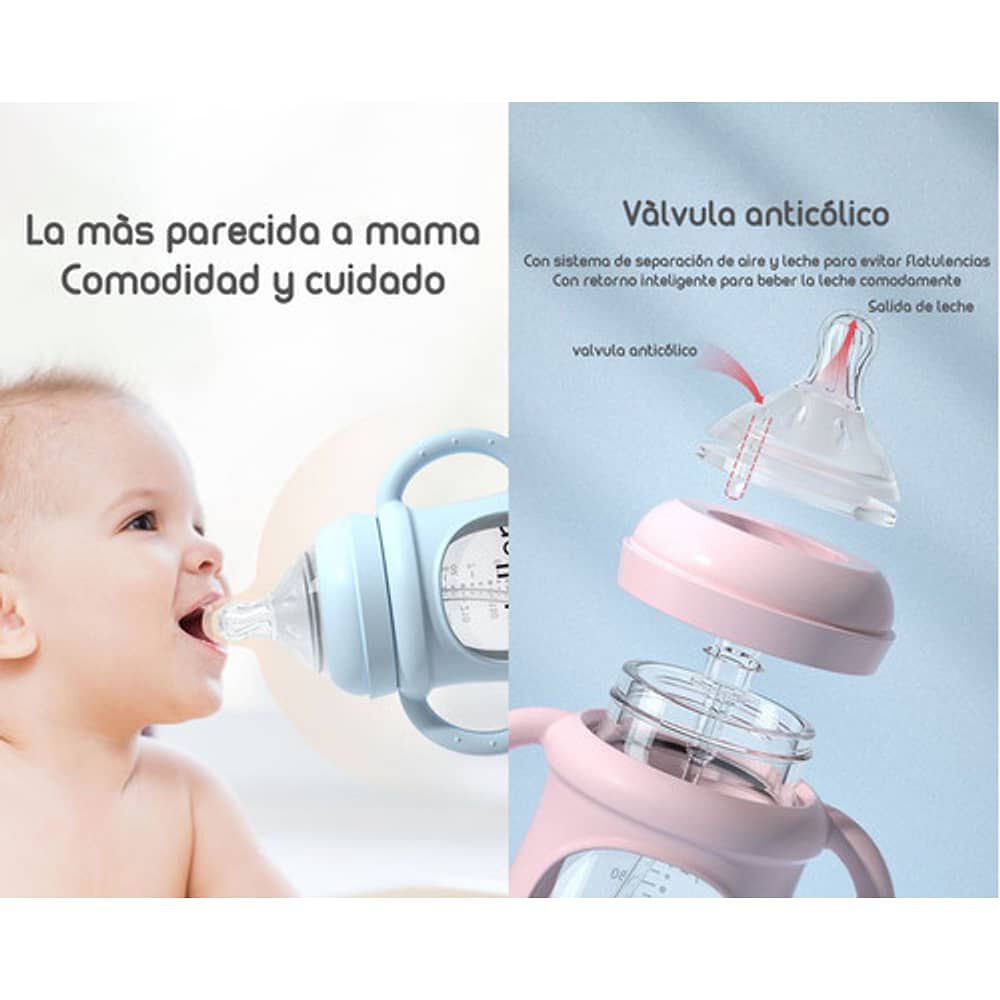 Mamaderas Con Chupetes Y Protector Lubabycas Rosada image number 3.0