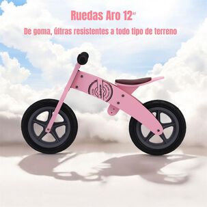Bicicleta De Equilibrio Madera Wood Lubabycas Rosada