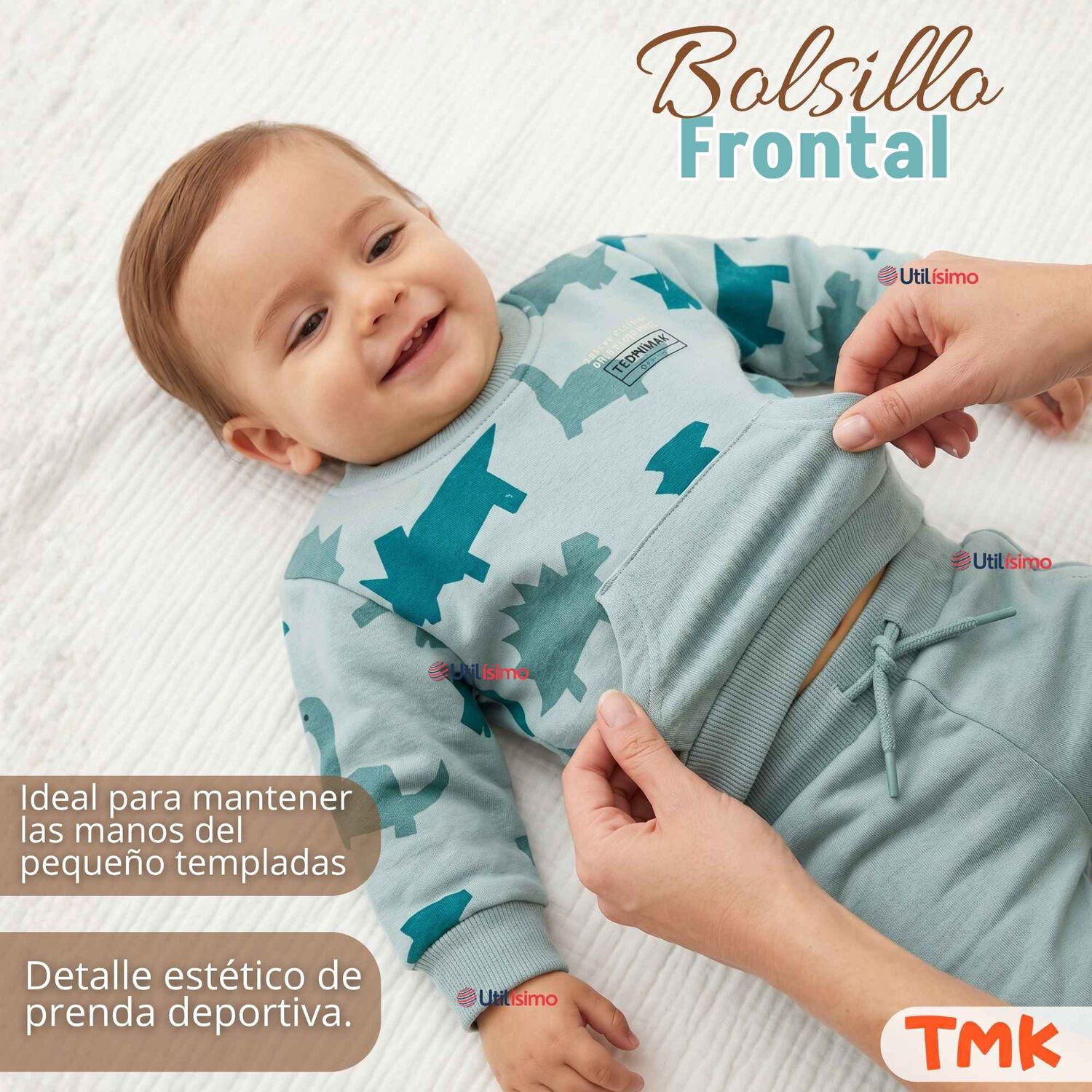 Conjunto Buzo Poler&oacute;n 2 Piezas Beb&eacute; Ni&ntilde;o Estampado Dinosaur image number 6.0