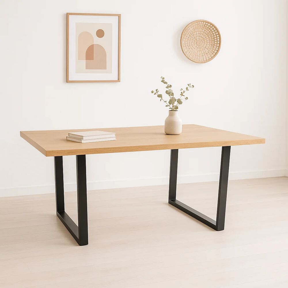 Mesa De Comedor Estilo Industrial 140x90 - Madera Clara image number 1.0