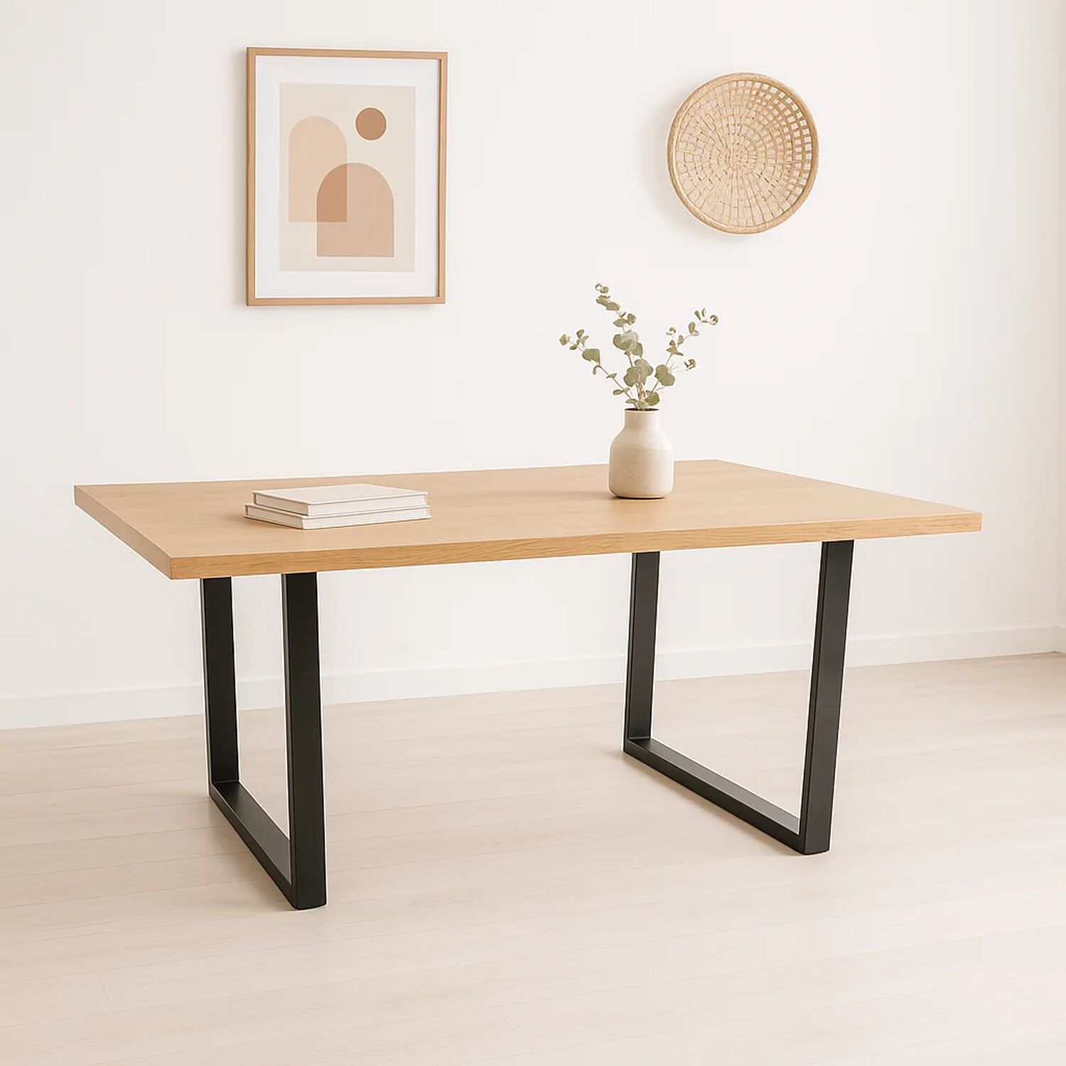 Mesa De Comedor Estilo Industrial 140x90 - Madera Clara image number 1.0