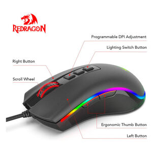 Mouse Gamer Redragon Cobra Fps Rgb 9 Botones