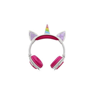Audífonos Unicornio Niños Rainbows Sound Led Rosado - Ps