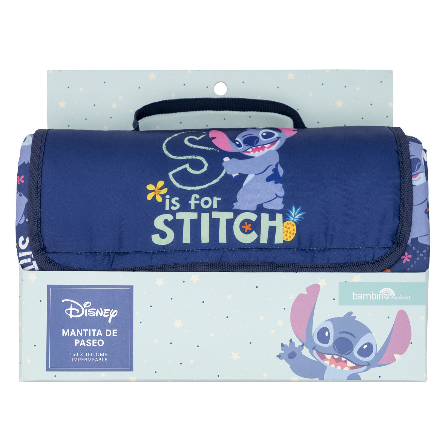 Manta Picnic Azul Stitch Unisex image number 0.0