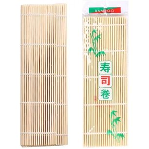 Pack 6 Esterilla Delgada Redonda Bamb&uacute; Para Sushi De 24x24cm