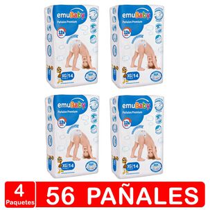 Emubaby Premium - Pack X 4 Paquetes - Talla Xg 56 Pañales