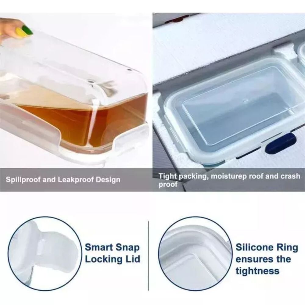 7 Taper Contenedores Herm&eacute;ticos Vidrio Templado Allegra Color Transparente image number 3.0