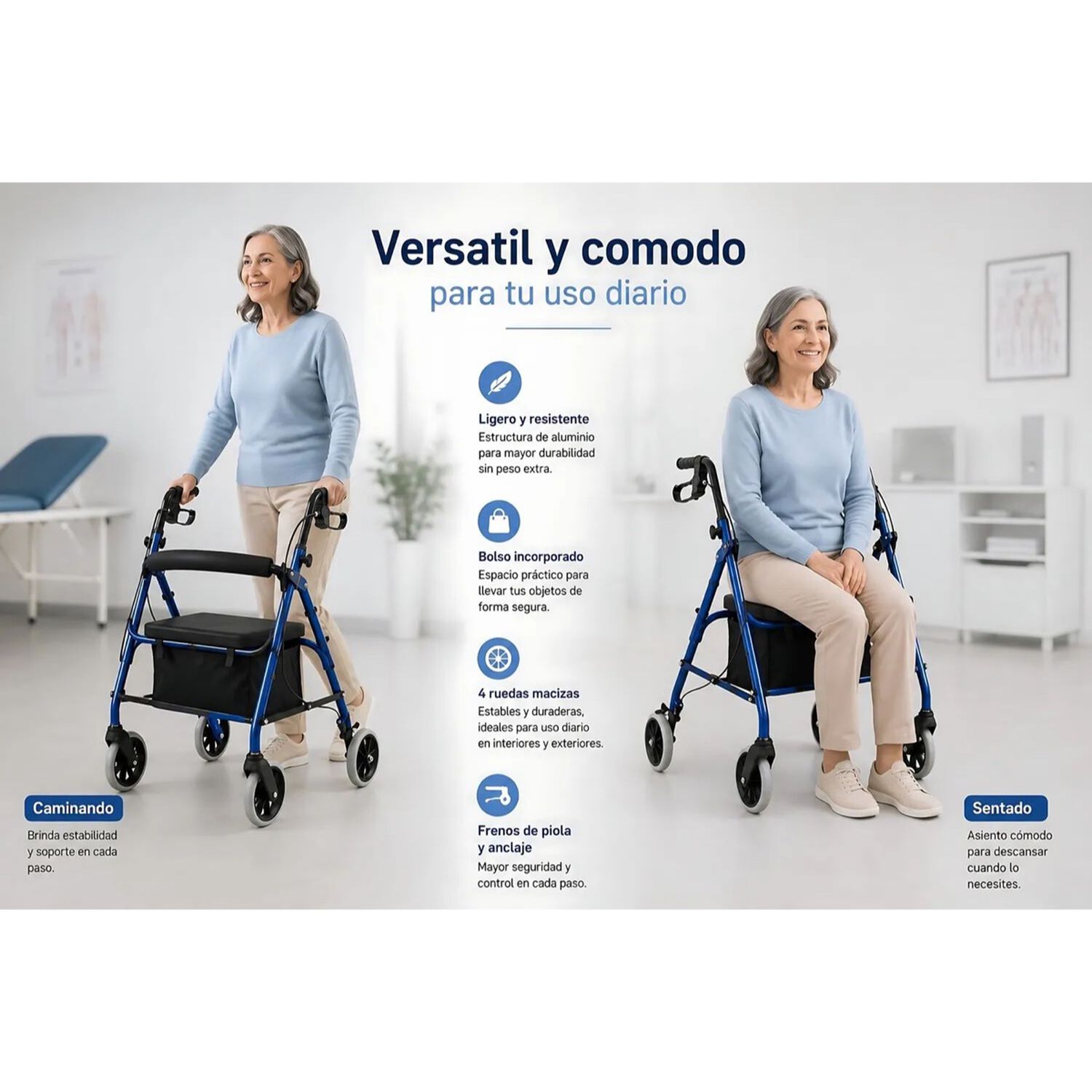 Andador Ortopedia Burrito Con Asiento Y Bolso 4 Ruedas 3004b 1 Oneder image number 4.0