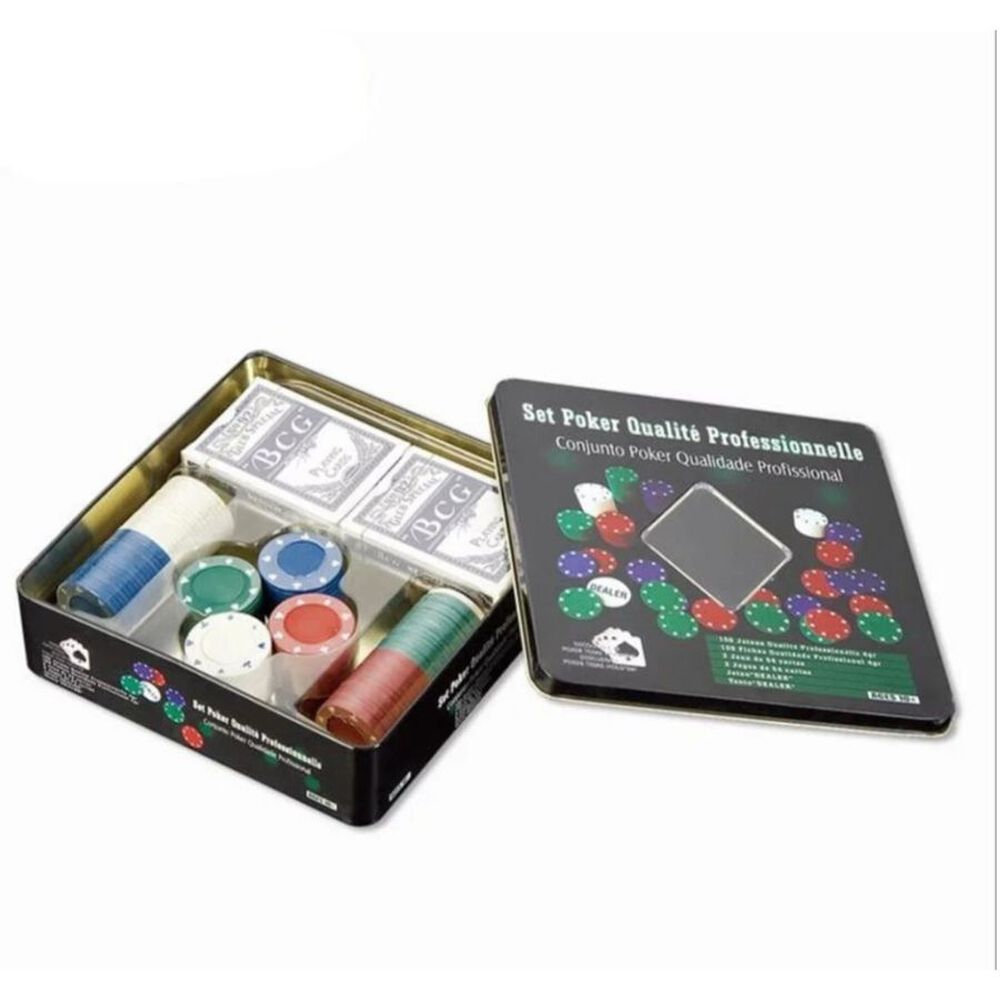 Set Poker Juego De Mesa Fichas Naipes Mantel image number 0.0