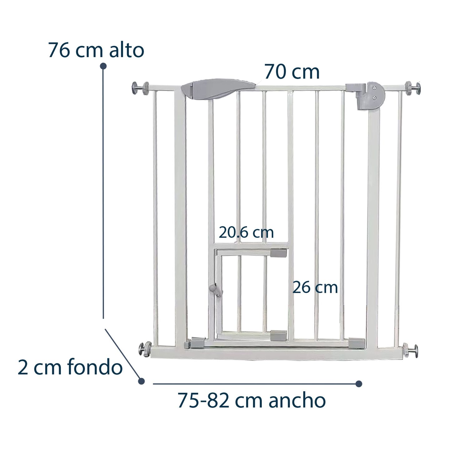 Reja De Seguridad Bebe Puerta Mascota Doble Seguro 75-82 Cm image number 3.0