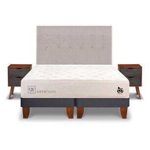 Cama Europea Cic Cocopedic / 2 Plazas / Base Dividida + Set De Maderas