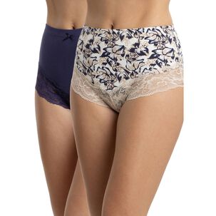 Pack 2 Pantaletas Tiro Alto Algod&oacute;n Mujer Kayser P2145053-azu5