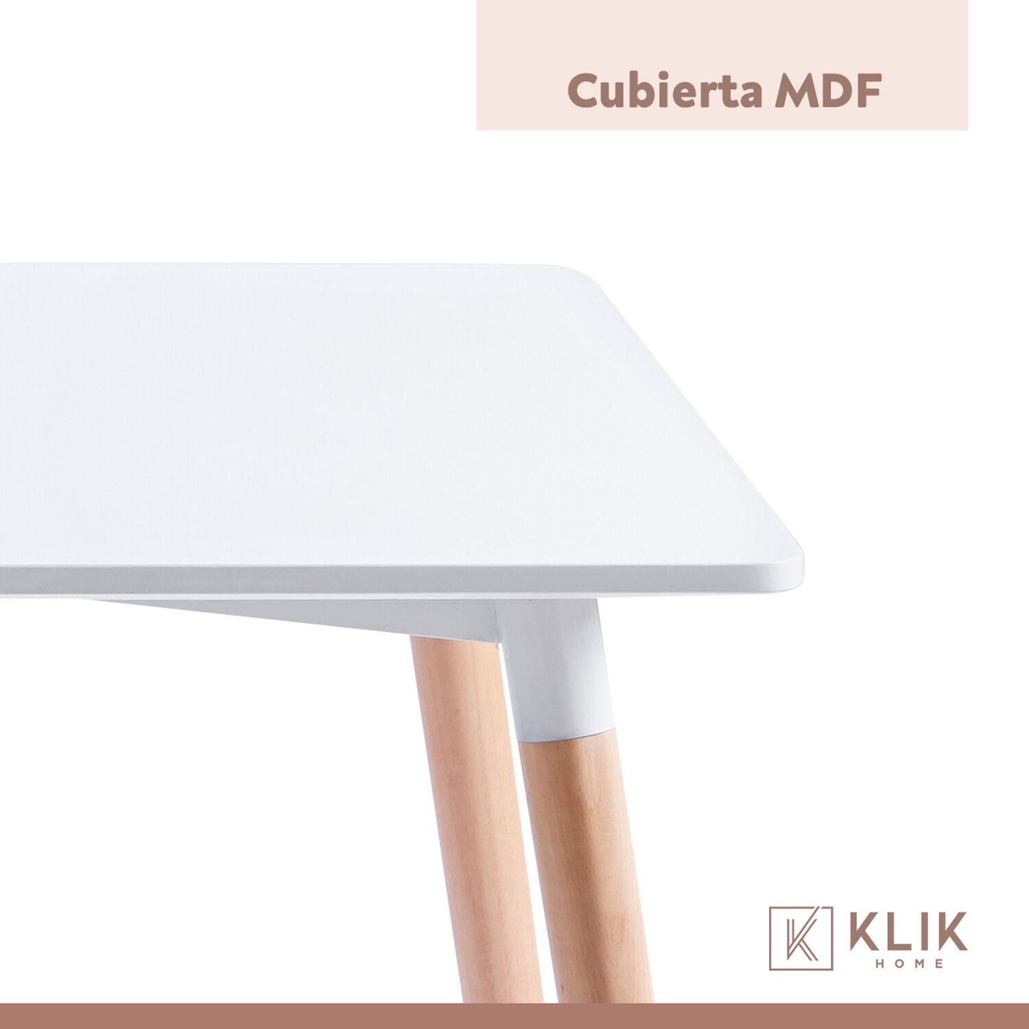 Comedor Rectangular Blanca 120x80 Cms + 6 Sillas Spoon Velvet - Gris image number 6.0