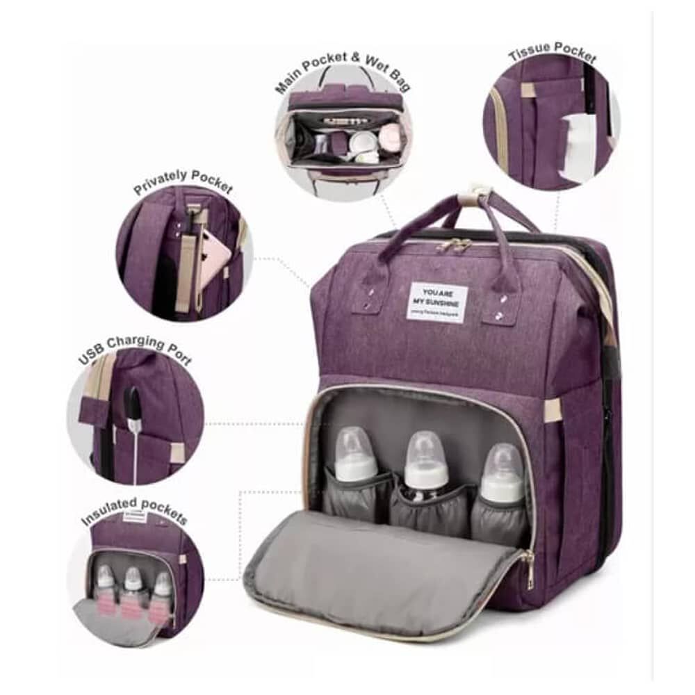 Mochila 3 En 1 Pa&ntilde;alera Cuna Y Mudador Port&aacute;til Para Beb&eacute;s image number 1.0