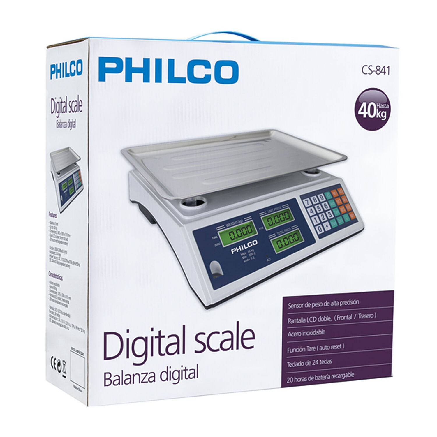 Philco Balanza Digital Acero Inoxidable 40 Kg Cs841 image number 3.0