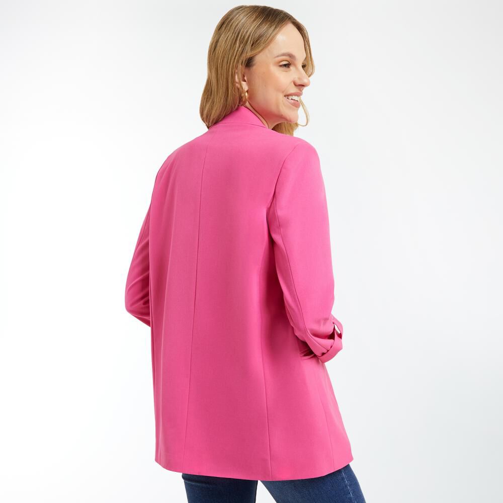 Blazer Color Oversize Cruzado Cuello Solapa Mujer Kimera image number 3.0