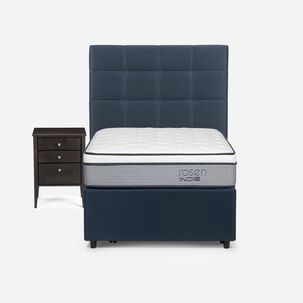 Cama Nido Rosen Indie / 1.5 Plazas / Base Normal + Set De Maderas Issey Azul