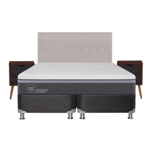Box Spring Cic Ortopedic / King / Base Dividida  + Set De Maderas
