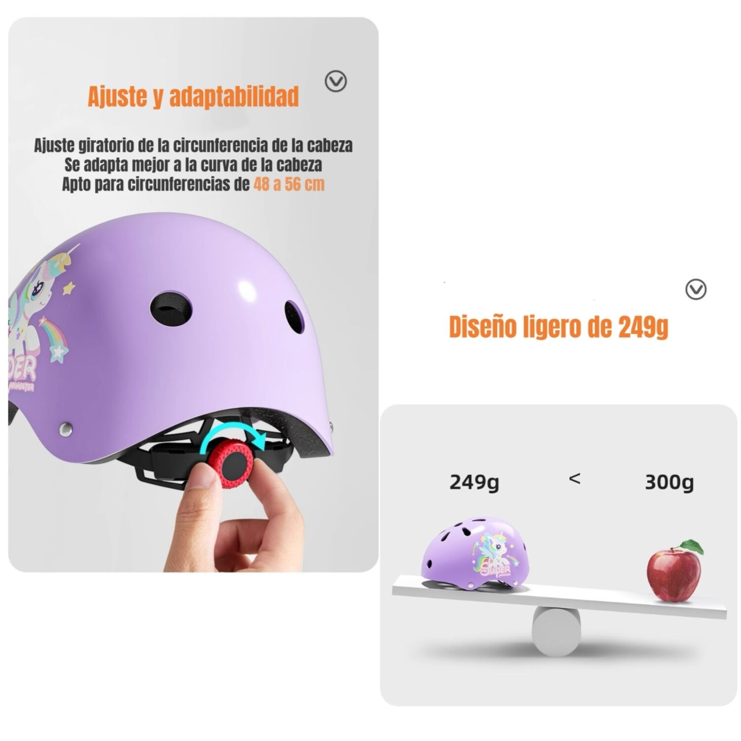 Casco Infantil Y Set De Protecci&oacute;n 6 Piezas S&uacute;per Lubabycas image number 6.0