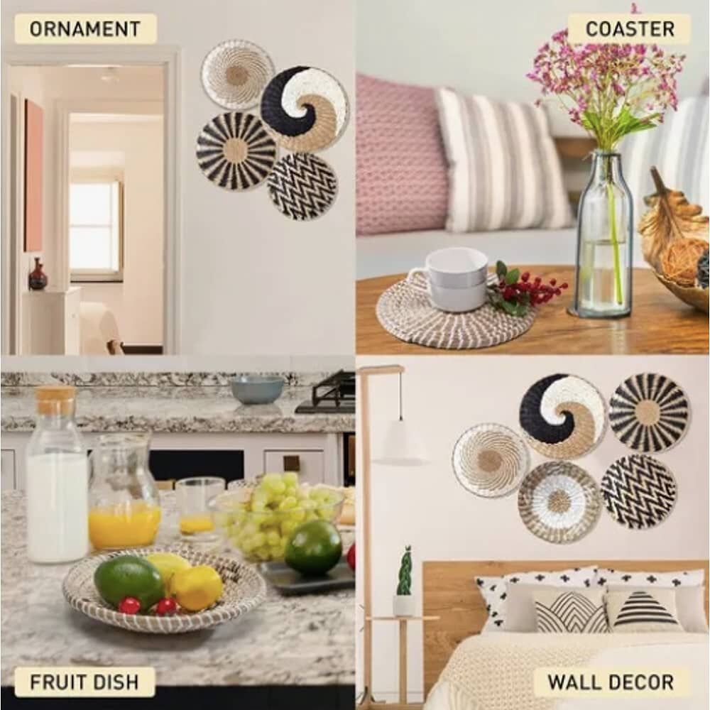 3 Cuadro Mimbre Decorativo Pared image number 2.0