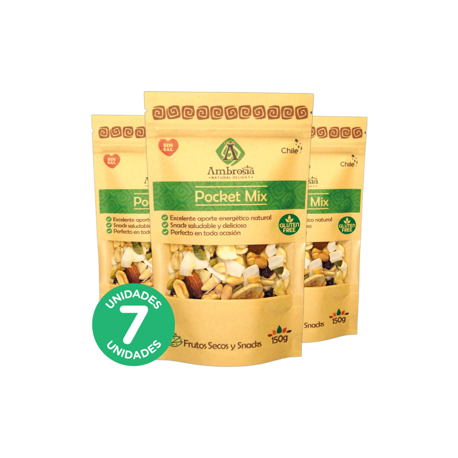 Pack 7, Snack Frutos Secos Pocket Mix 150gr. image number 0.0