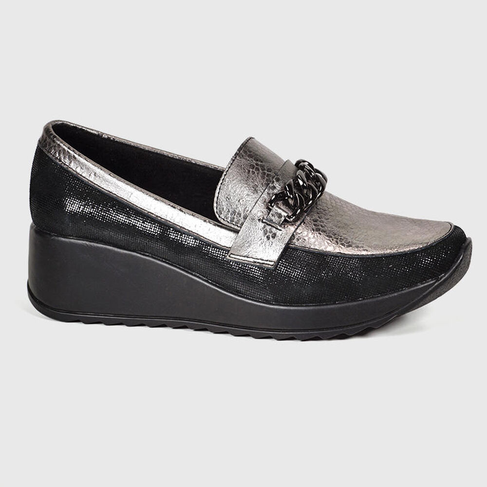 Mocasín Cuero Venisia Plateado image number 0.0