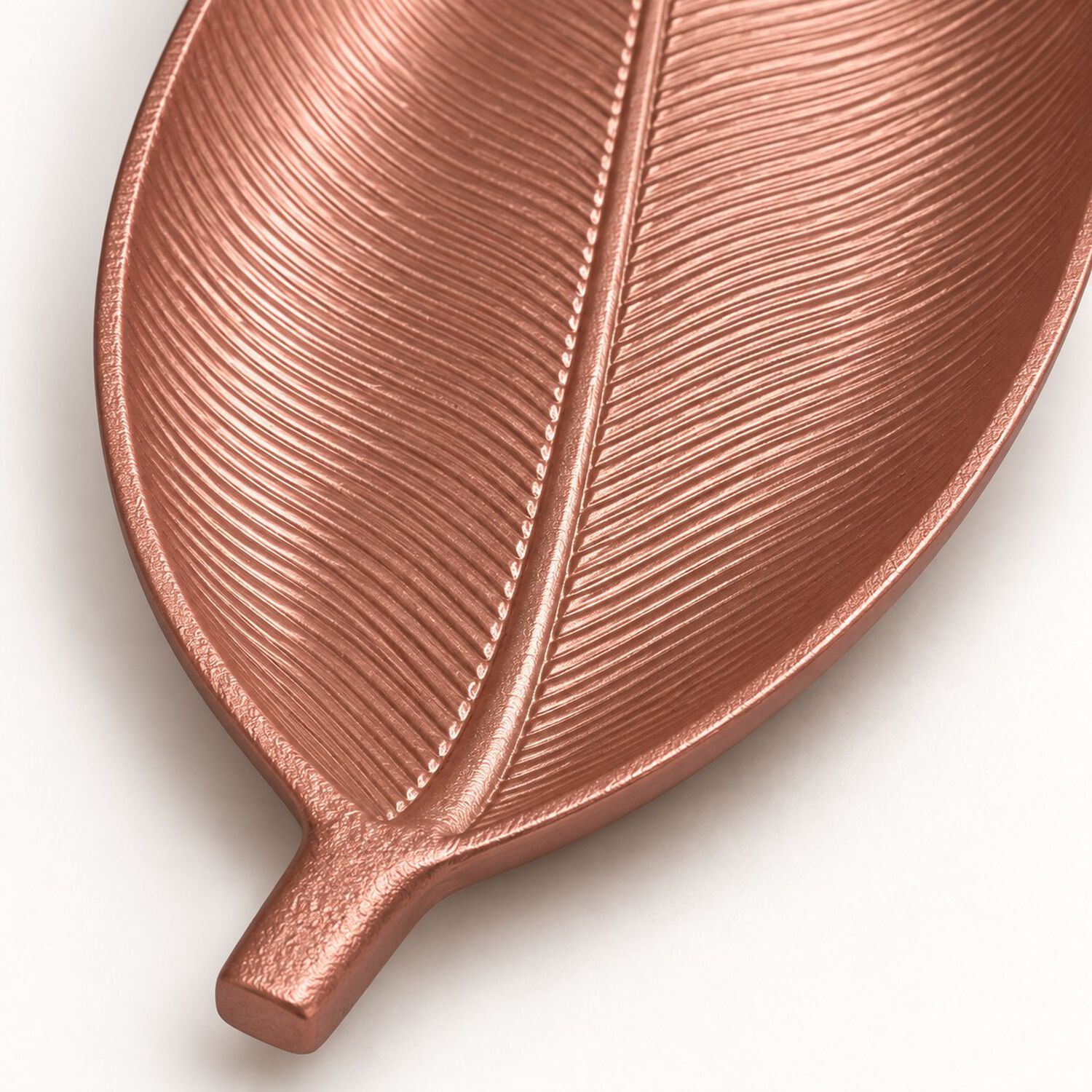 Bandeja Decorativa Forma De Hoja Estilo Moderno Organico 40 Cm Color Oro Rosa image number 6.0