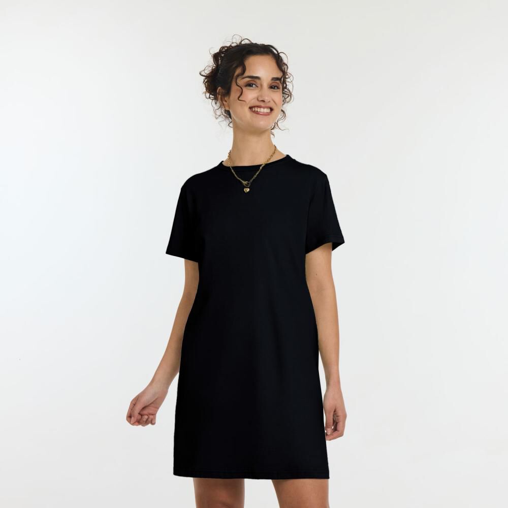 Vestido Midi Manga Corta Cuello Redondo Mujer Freedom image number 0.0