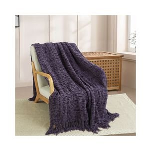 Manta Andes Cuadro 125x175 Morado