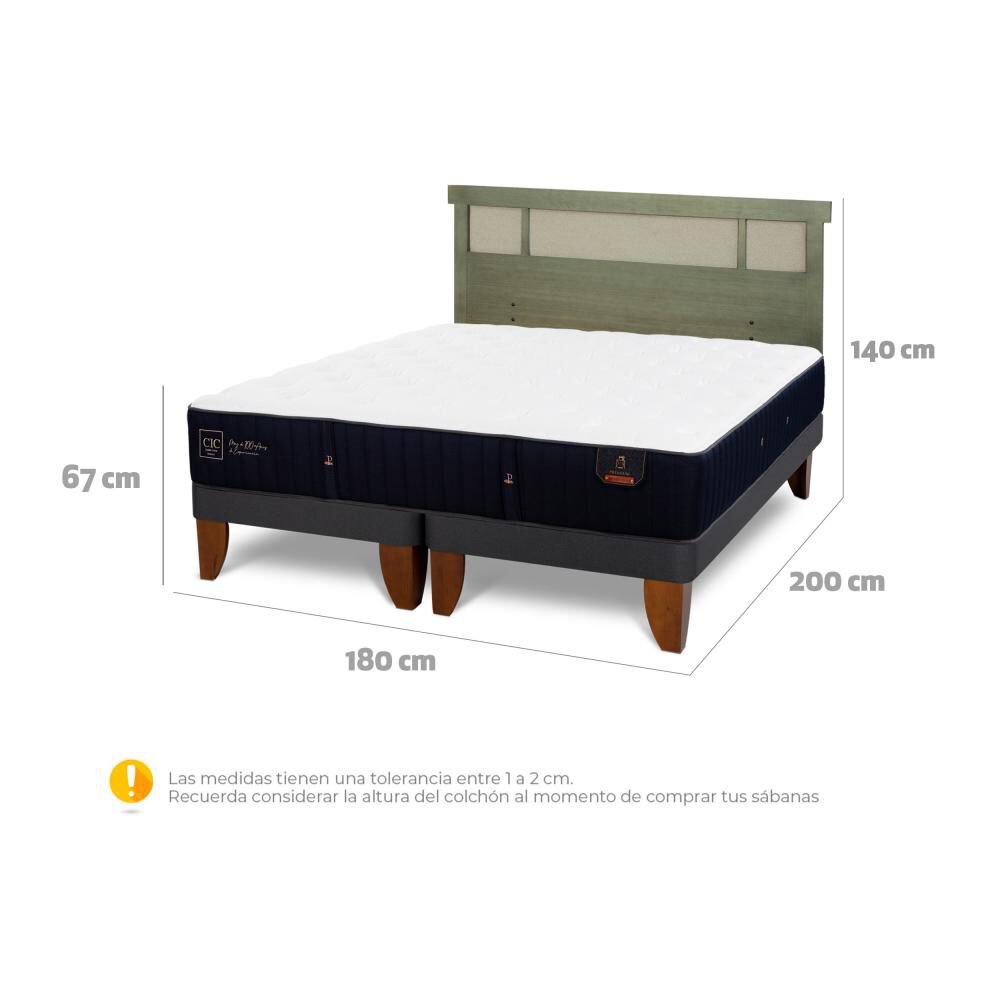 Cama Europea Cic Linea Premium / King / Base Dividida + Respaldo image number 6.0