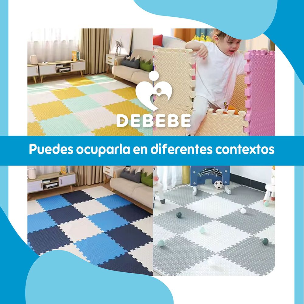 Piso De Goma Eva Bebe Alfombra Debebe 10mm 60x60cm X8 Ryb image number 8.0
