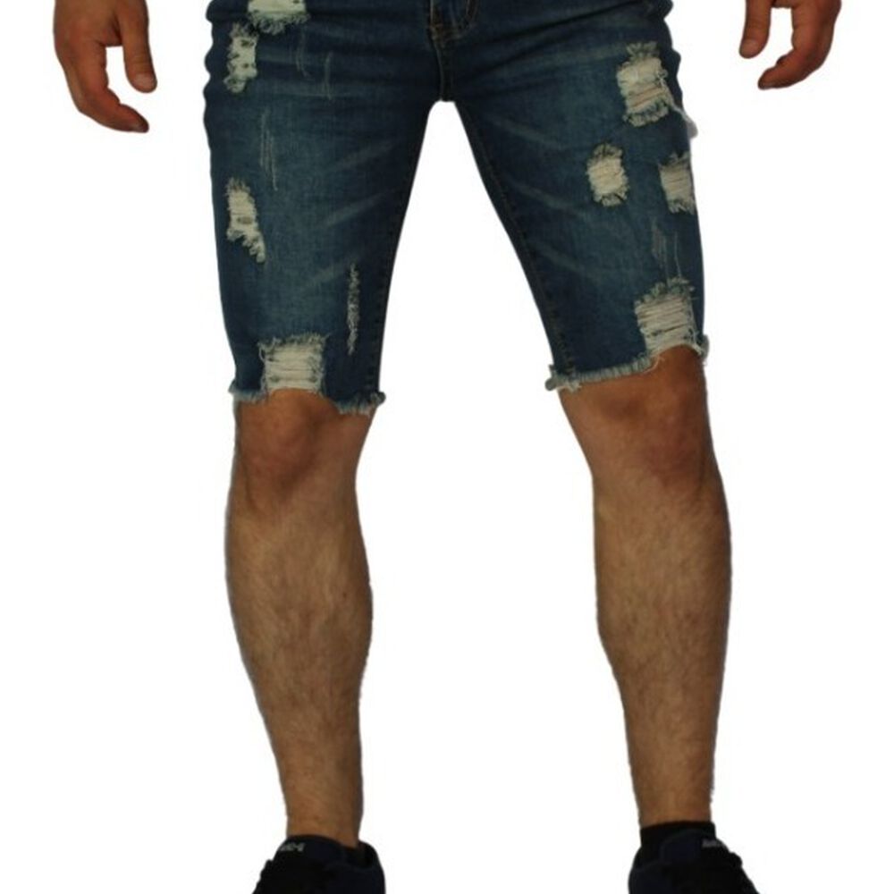 Short Súper Slim Destroyed Azul image number 0.0