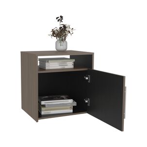 Velador Con 1 Puerta 54,1x52x42,3 Cm Caf&eacute; Y Negro