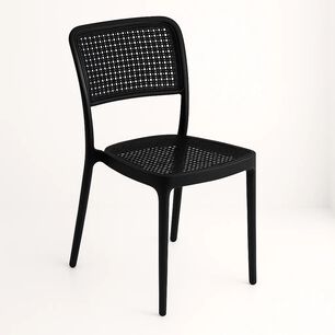 Silla De Restaurant O Terraza Comedor Hoffman Enrejada - Negracompleta
