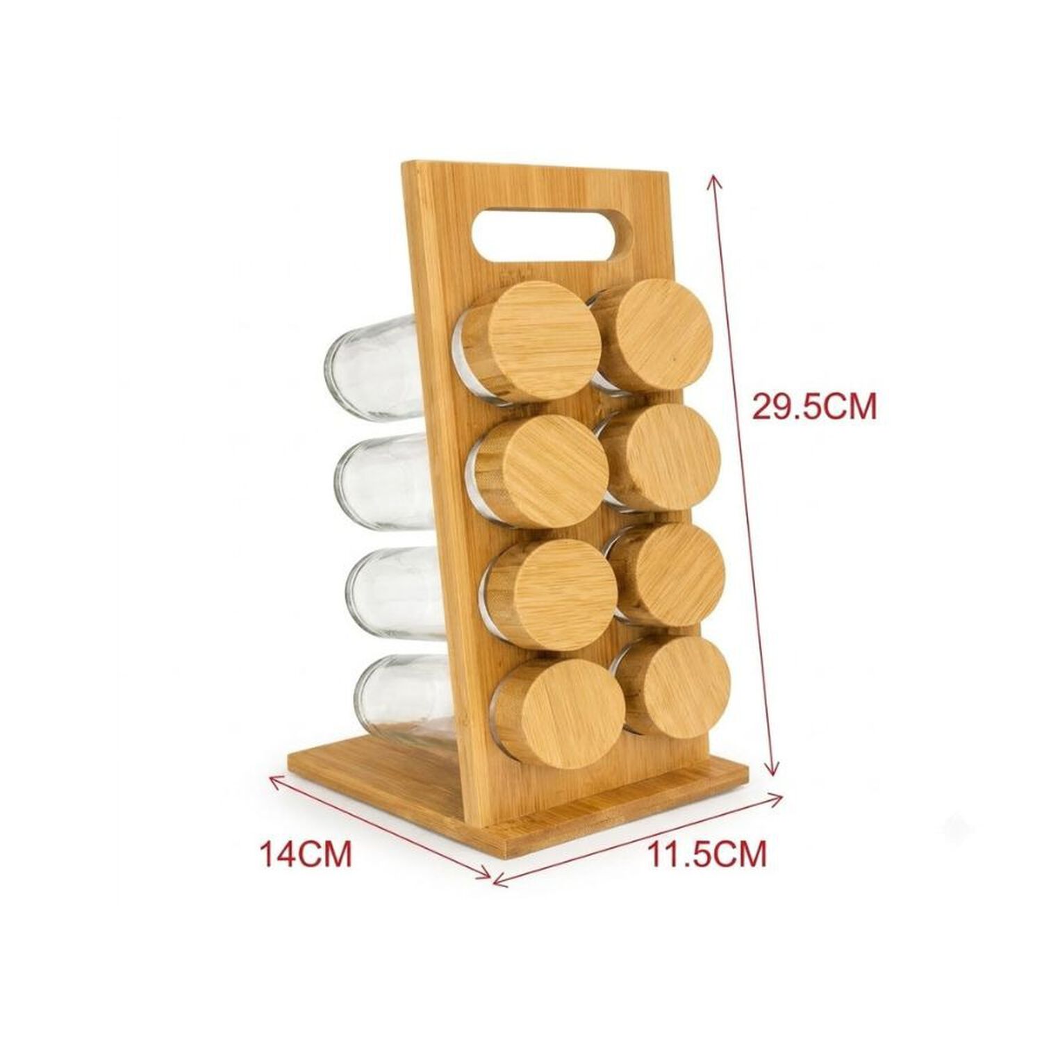 Especiero Torre Bamb&uacute; 8 Frascos Soporte Vertical Organizador Cocina image number 3.0