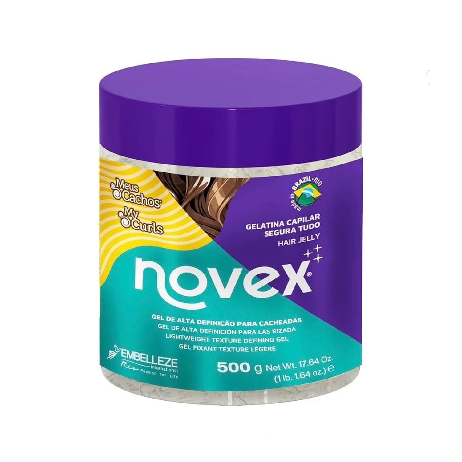 Gelatina Capilar Meus Cachos Segura Tudo 500g Novex image number 0.0