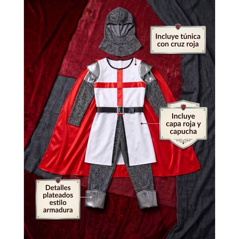 Disfraz Infantil Caballero Templario Edad Media image number 5.0